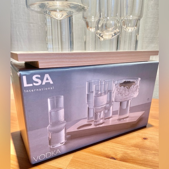 LSA International Vodka Serving Set Service for 4 2 oz Shot Glasses Board Poland - Picture 9 of 16